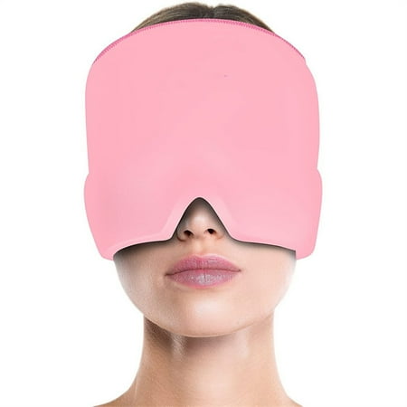 Form Fitting Gel Ice Headache Migraine Relief Hat Cold Therapy Migraine Relief Cap Comfortable Stretchable Ice Pack Eye Shiled for Puffy Eyes