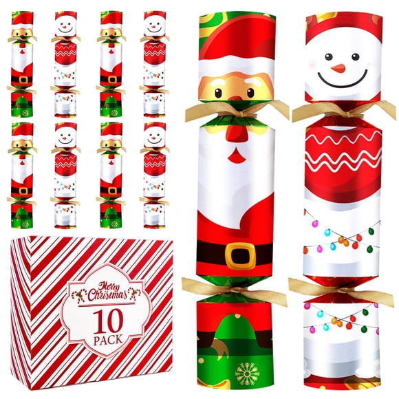 Paquete de 10 obsequios de mesa para fiestas navideñas con sombreros y regalos Jorfin