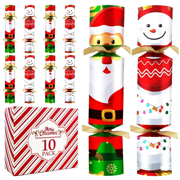 Paquete de 10 obsequios de mesa para fiestas navideñas con sombreros y regalos Jorfin