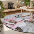 thumbnail image 3 of Small Round Rug 3Ft, Vintage Spring Floral Non-Slip Washable Circle Rugs Carpet, Pink Summer Botanical Retro Flowers Indoor Outdoor Rug Floor Mats Throw Runner for Bedroom Living Room Bathroom, 3 of 8