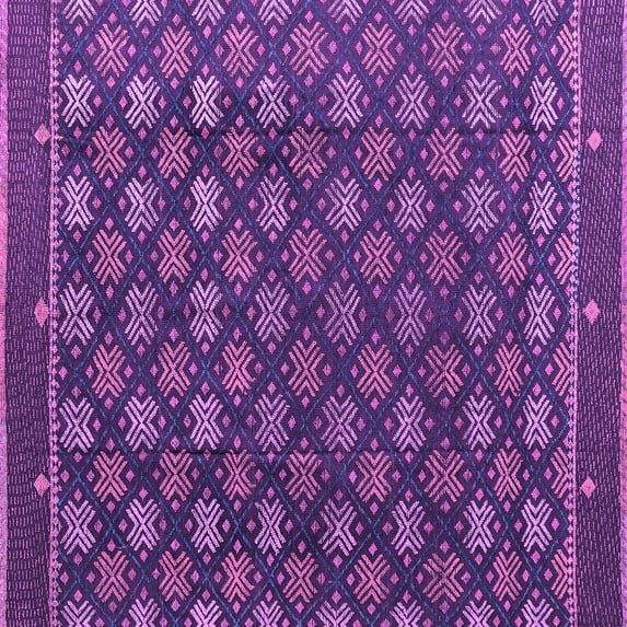 Ahgly Company Indoor Square Abstract Purple Modern Area Rugs, 5' Square