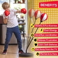 thumbnail image 4 of Whoobli Sac de Frappe pour Enfants Incl Gants de Boxe / 3 10 Ans Sac de Frappe pour Enfants Ajustable avec Support / Ensemble de Sacs de Boxe Jouet pour Garçons et Filles (Rouge Blanc), 4 of 8