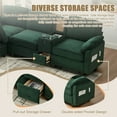 thumbnail image 6 of MOONMISS Corduroy Upholstered L-Shaped 4-seater Storage Multifunctional Sectional Sofa with Storage Ottoman-Emerald, 6 of 8