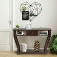 thumbnail image 2 of Costway Modern Sofa Accent Table with Drawer Entryway Hallway Hall Brown, 2 of 11