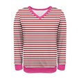 thumbnail image 5 of thefmos Women's Fall Winter Striped Long Sleeve V Neck Pullover Tops Dressy Casual Blouses Loose Cute Shirts Vacation Fashion Clothes, Pink M, 5 of 6