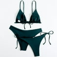 thumbnail image 4 of DGMIOCS Women's Ruffled Bikini Two Piece Bathing Suit Dark Green S, 4 of 7