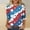 Multicolor, variant on Cavosen American Flag Tops for Women 4th of July 3/4 Sleeve Crewneck Tops American Flag Print T Shirts Lady XL Red White and Blue Casual Tops Funny Patriotic Tunic Tees 2025 Patriotic Clothes