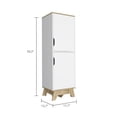 thumbnail image 4 of Wooden Cabinets, Pamplona Microwave Tall Cabinet Counter Surface, Top And Lower Double Doors Cabinets -Light Oak / White, Multicolor Living Room Cabinets,Particle Board Cabinets With Doors, 4 of 7