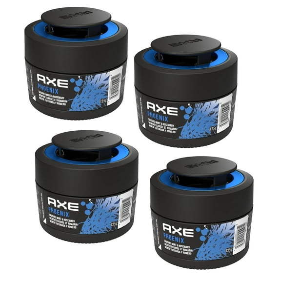 AXE Phoenix Car Air Freshener Gel Can - Odor Eliminator for Strong Odor - Long Lasting Fragrance & Effective Car Air Fresheners - Automotive Essential, 4.4 oz, 4 Packs