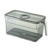 Organizer Box W/ Lid Built-In Draining Board Rot-Proof for Vegetables Pantry Green 15x15x30cm