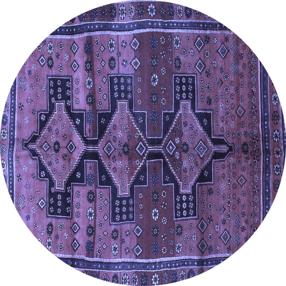 Ahgly Company Indoor Round Persian Blue Traditional Area Rugs, 7' Round