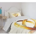 thumbnail image 4 of Ambesonne Wedding Quilted Bedspread Set 2 Pcs, Pair of Rings Marriage, Twin Size, Yellow Orange Eggshell, 4 of 6