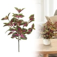 thumbnail image 2 of Purple Artificial Plants Outdoor, Faux Coleus Plants Resistant Fake Silk Leaves with Stems for Outside Front Porch Patio Garden Planter Decoration, 18In, 1Pcs, 2 of 9
