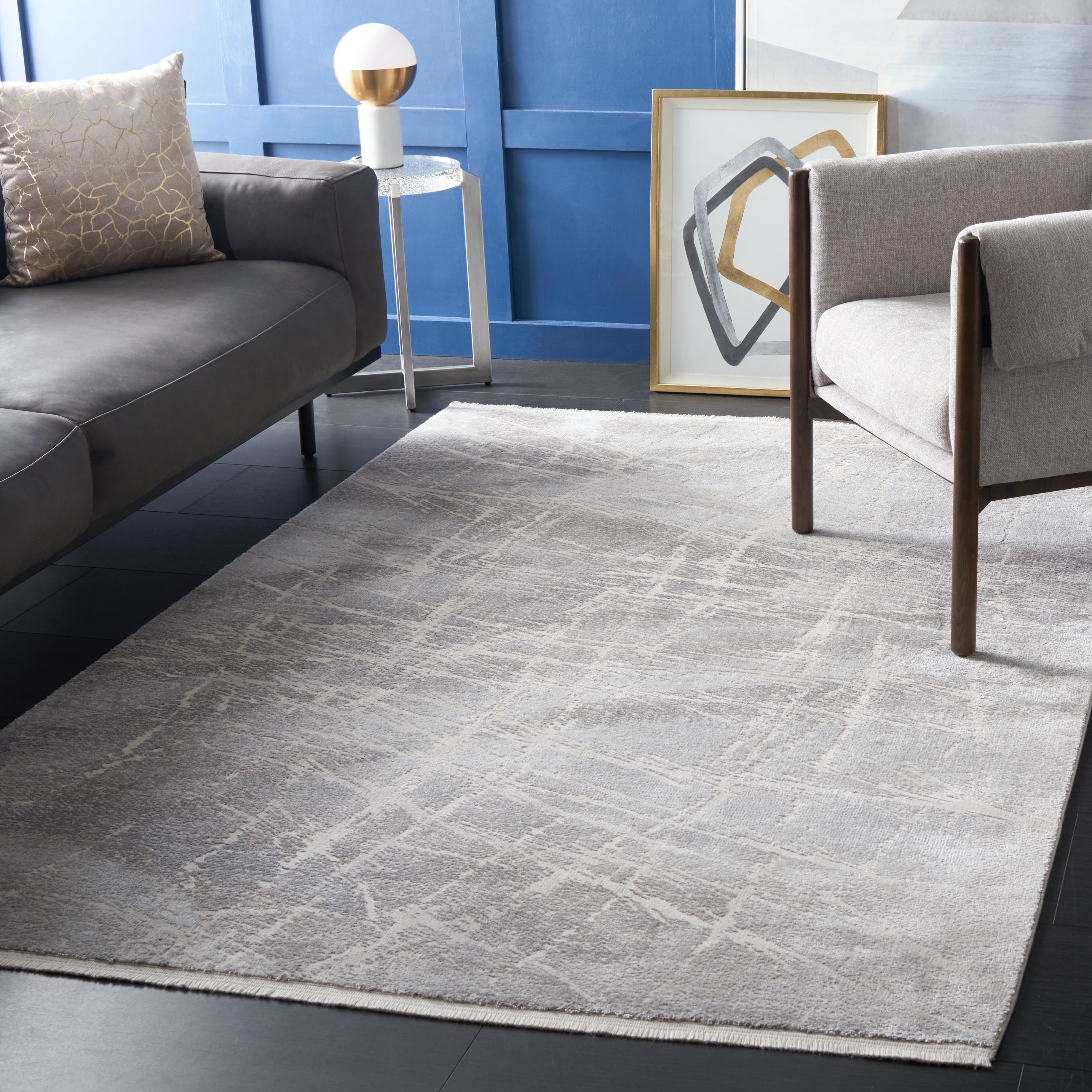 SAFAVIEH Platinum Malandra Abstract Area Rug, Gray/Light Gray, 4' x 6'