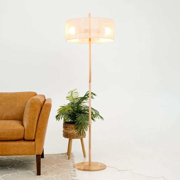 Table Lamps Classic Modern Floor Lamp, Upward Lighting Design for Living Room Ambience, Bedroom & Office Space Lirian Floor Lamp - Oak and Natural 110-120V,Floor Lamps