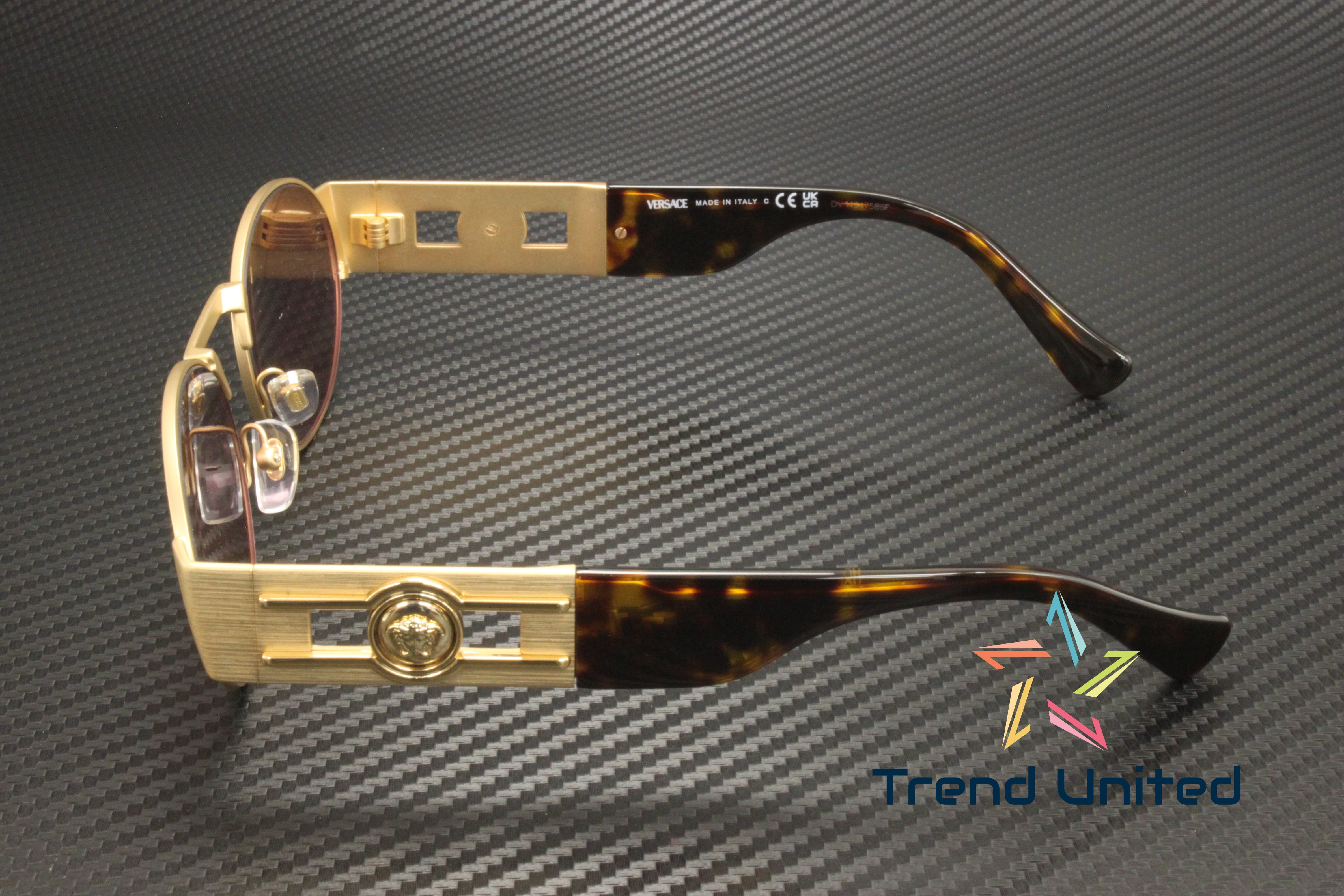 Versace VE 2264 Metal Unisex Oval Sunglasses Matte Gold 56mm Adult