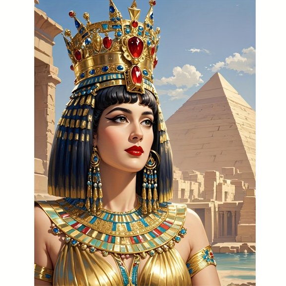 5D DIY Artificial Full Diamond Painting Set - Adult Beginner,  Cleopatra Themed Diamond for Home Wall Decor & Gift - Perfect for Art Lovers & Adults