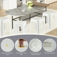 thumbnail image 2 of Easymanie 6-Pack Square Plastic Stool for Sitting, White Plastic Stackable Stool Chairs, 2 of 7