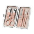 thumbnail image 1 of Set portátil de manicura y pedicura 18 en 1 de acero inoxidable oro rosa con cortauñas y herramientas de belleza. Ideal para el hogar, el trabajo, actividades al aire libre, viajes, regalos y salones, 1 of 6