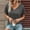 *Dark Gray, variant on ClodeEU Women's V Neck Short Sleeve Button Top ,Solid Color Casual Loose Blouse Wine,Womens Plus M