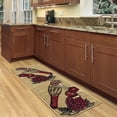 thumbnail image 3 of Ottomanson Machine Washable Non-Slip Rubberback Wine 2x5 Kitchen Runner Rug, 20" x 59", Beige/Red, 3 of 8