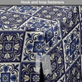 thumbnail image 4 of Moroccan Dog Crate Cover, Squares with Portuguese Azulejo Ornaments Arrangement Floral Pattern Leaves, Easy to Use Pet Kennel Cover for Dogs, 35" x 23" x 27", Navy Blue Beige, by Ambesonne, 4 of 6