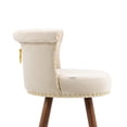 thumbnail image 7 of Royard Oaktree Swivel Bar Stools Set of 2 Counter Height Bar Stools with Back Velvet Upholstered Bar Chairs with Wood Legs and Footrest Armless Tall Stool for Kitchens Island,Beige, 7 of 7