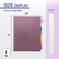thumbnail image 2 of BAZIC Binder Dividers 8 Insertable Color Index Tabs 11 Hole (8/Pack), 24-Packs, 2 of 7