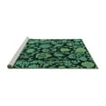 thumbnail image 2 of Ahgly Company Machine Washable Indoor Rectangle Oriental Turquoise Blue Traditional Area Rugs, 7' x 9', 2 of 4