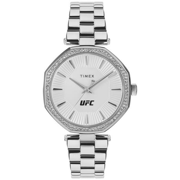 Timex TW2V83200JR 36 mm Argent-Ton Bracelet & 44; Cadran Argenté & Argent-Ton Cas UFC Femmes Montre Bijou
