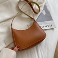 thumbnail image 4 of Bolso de hombro para mujer Vintage Color sólido PU Underarm Hobos Bolsos Marrón, 4 of 6