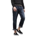 thumbnail image 2 of Ma Croix Mens Regular Straight Stretch Jeans Classic Retro Roll Up Distressed Denim Pants, 2 of 5