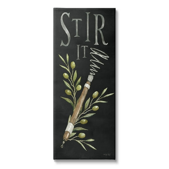 Stupell Industries Stir It Vintage Kitchen Food & Beverage Painting Gallery Wrapped Canvas Art Print Wall Art, 10 x 24