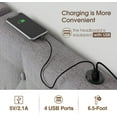 thumbnail image 4 of ZXNYH Wall Mount Headboard with USB for King Size Bed, PU Leather Headboard Only, Industrial Pipe Modern Style, Brown Hanging Head Boards, Durable, Comfortable, Button Upholstered for Bedroom, 4 of 6