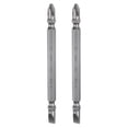 thumbnail image 1 of Uxcell 2pcs Bit de destornillador magnético de doble extremo 6mm PH2/SL6 4" de longitud vástago hexagonal de 1/4" bit de destornillador Phillips ranurado plano de acero S2, 1 of 7