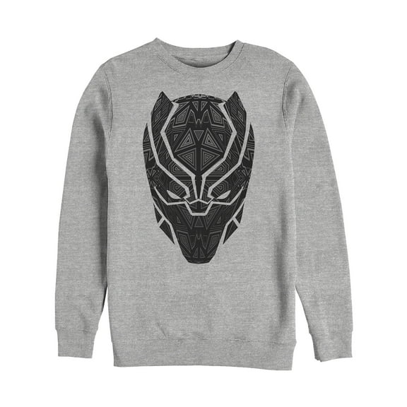 Men's Marvel Black Panther Ornate Mask Sweatshirt Athletic Heather X Large