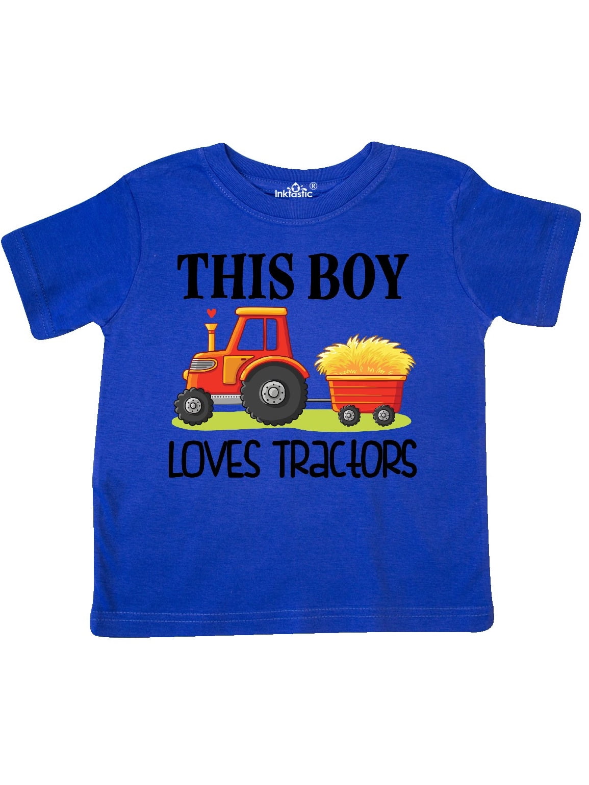 INKtastic Inktastic Farming Cute Boy Loves Tractors Toddler Short