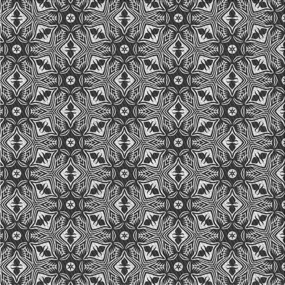 Ahgly Company Indoor Square Patterned Charcoal Black Novelty Area Rugs, 5' Square