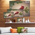 thumbnail image 3 of Impression sur Toile en Papier Rouge de Cardinal Bird - Art Floral, 3 of 4