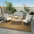 thumbnail image 5 of HAPPATIO 4-Piece Patio Furniture Set - Outdoor Aluminum Patio Conversation Set Includes 1 Loveseat, 2 Swivel Chairs, and 1 Coffee Table, Perfect for Porch, Deck, Garden, (Grey), 5 of 7