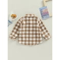 thumbnail image 4 of Inevnen Toddler Flannel Shirt Jacket Plaid Lapel Button Down Shacket Little Boys Girls Shirts Coats, 4 of 8