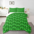 thumbnail image 2 of Erosebridal Green Checkered Bedding Comforter Set, Square Geometric Comforter Sets , Abstract Reversible Down Comforter, Lightweight Bedroom Decorative, 2pcs, 2 of 8