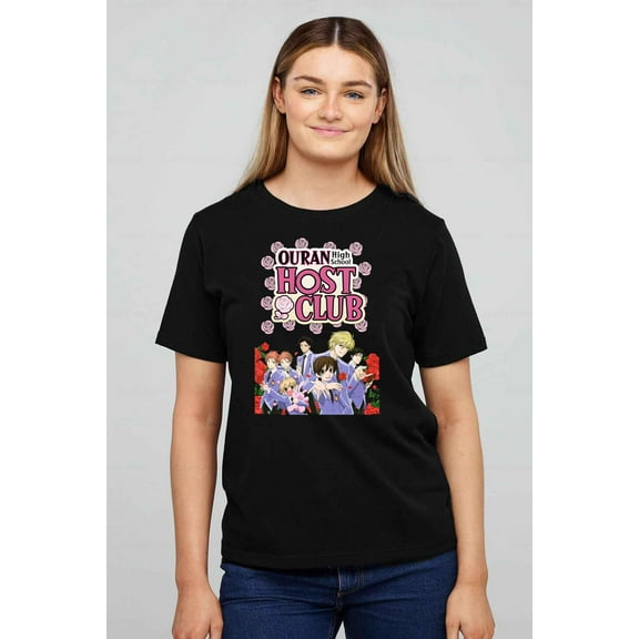 Ouran High School Host Club Pink Roses Anime Manga T-shirt unisex up to 5XL