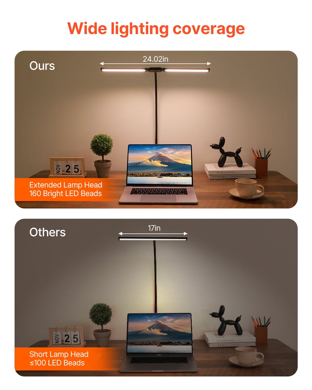 VEVOR LED Desk Lamp with Clamp, Double Head Architect Desk Lamp for Home Office, Eye-Caring Desk Light with 360° Adjustable Gooseneck, 50 Lighting Modes & Timer Function for Studying Working Drawing