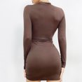 thumbnail image 4 of Vestido mini ajustado con cordón y manga larga para mujer sexy para discoteca, 4 of 6