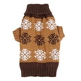 thumbnail image 1 of Cute Pet Dogs Christmas Clothes Snowflakes Printed Knitted Sweater for Small Dogs (Brown XS), 1 of 1