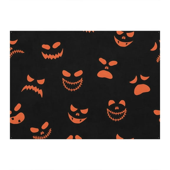 Large Halloween Photo Background 8x6ft - Horror Theme with Skeleton Spider and Cobweb