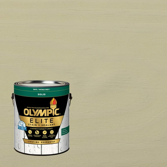 Olympic Elite 1 Gallon SC-1072 Shadow Mist Solid Advanced Exterior Stain and Sealer in One