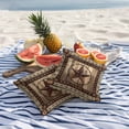 thumbnail image 5 of 2 Pack Outdoor Waterproof Throw Pillow Covers,Western Star Farm Brown Wood Grain Decorative Square Patio Pillowcases for Chair Couch Sofa 16x16in, 5 of 9