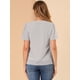 thumbnail image 5 of Top de gasa Allegra K con mangas de mariposa blusa informal holgada gris claro M, 5 of 6